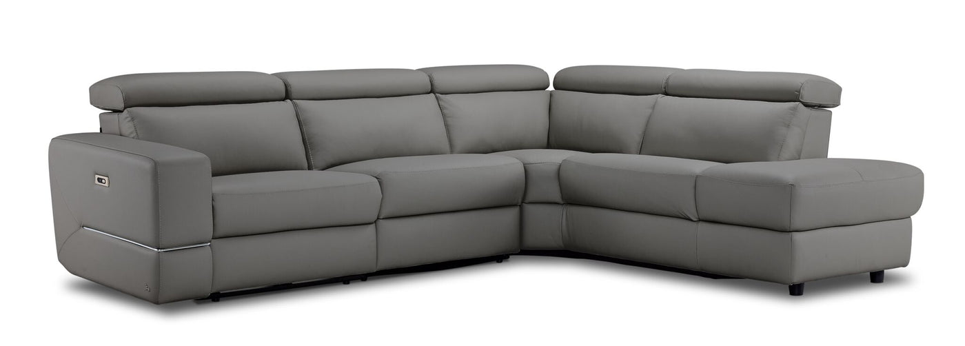 Bianca 3-Piece Power Sectional with Right Facing Chaise - Grey