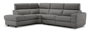 Bianca 3-Piece Power Sectional with Left Facing Chaise - Grey