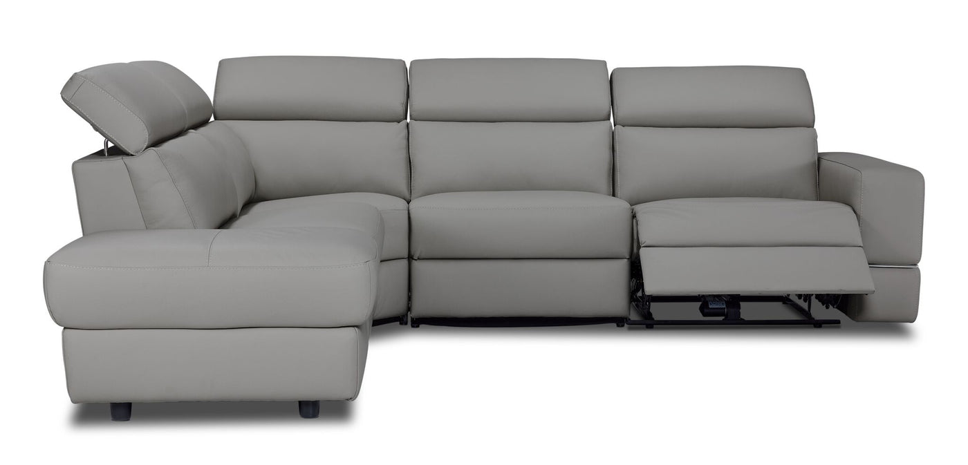 Bianca 3-Piece Power Sectional with Left Facing Chaise - Grey