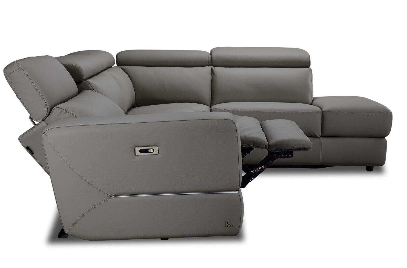 Bianca 3-Piece Power Sectional with Right Facing Chaise - Grey