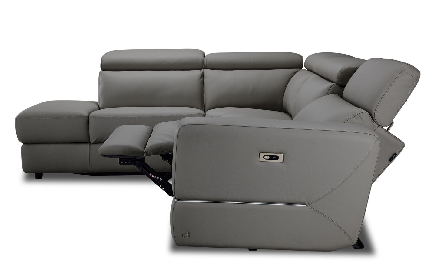 Bianca 3-Piece Power Sectional with Left Facing Chaise - Grey
