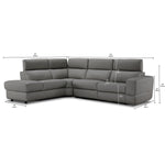 Bianca 3-Piece Power Sectional with Left Facing Chaise - Grey
