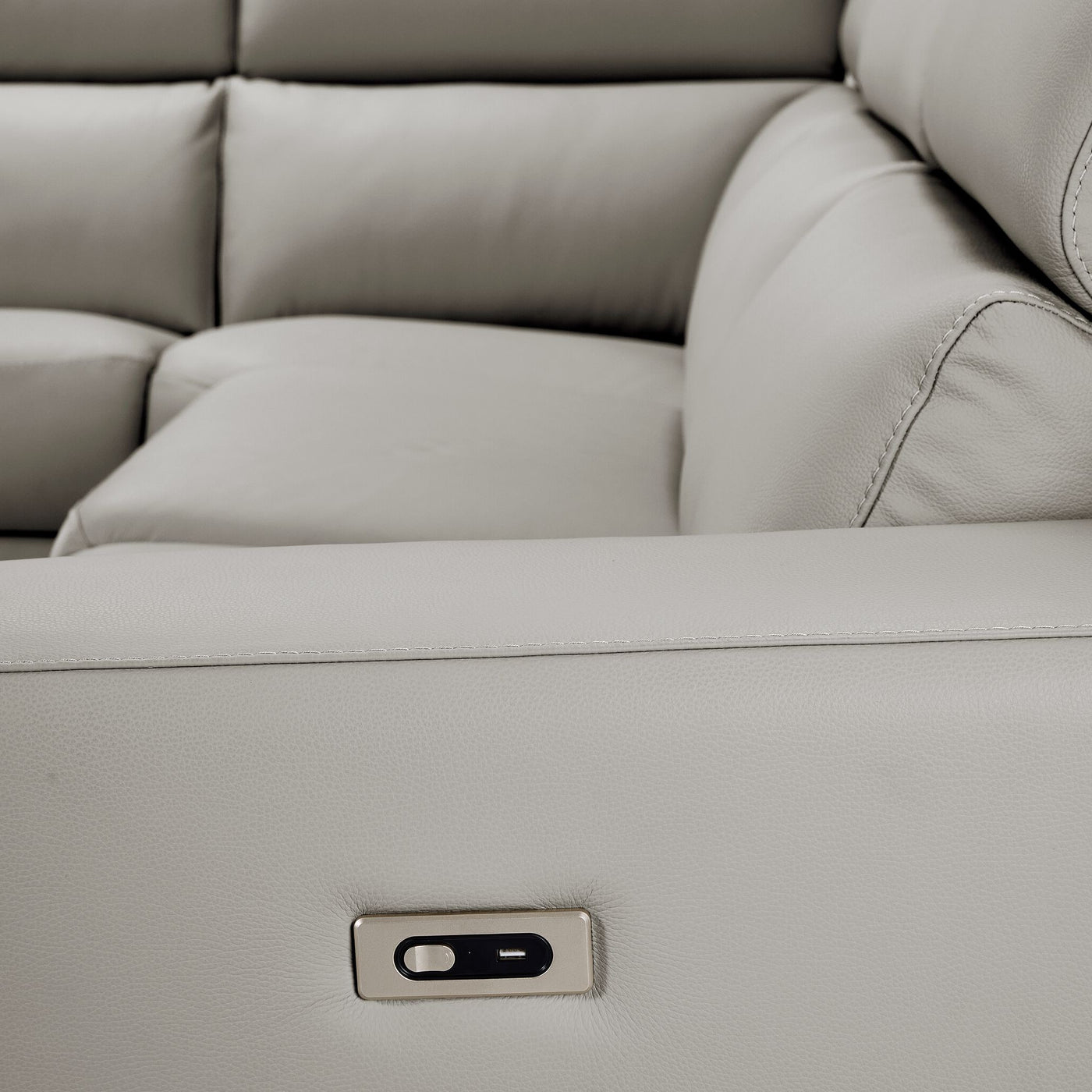 Bianca 3-Piece Power Sectional with Left Facing Chaise - Cream