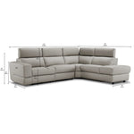 Bianca 3-Piece Power Sectional with Right Facing Chaise - Cream