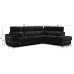Bianca 3-Piece Power Sectional with Right Facing Chaise - Dark Grey