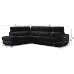 Bianca 3-Piece Power Sectional with Left Facing Chaise - Dark Grey