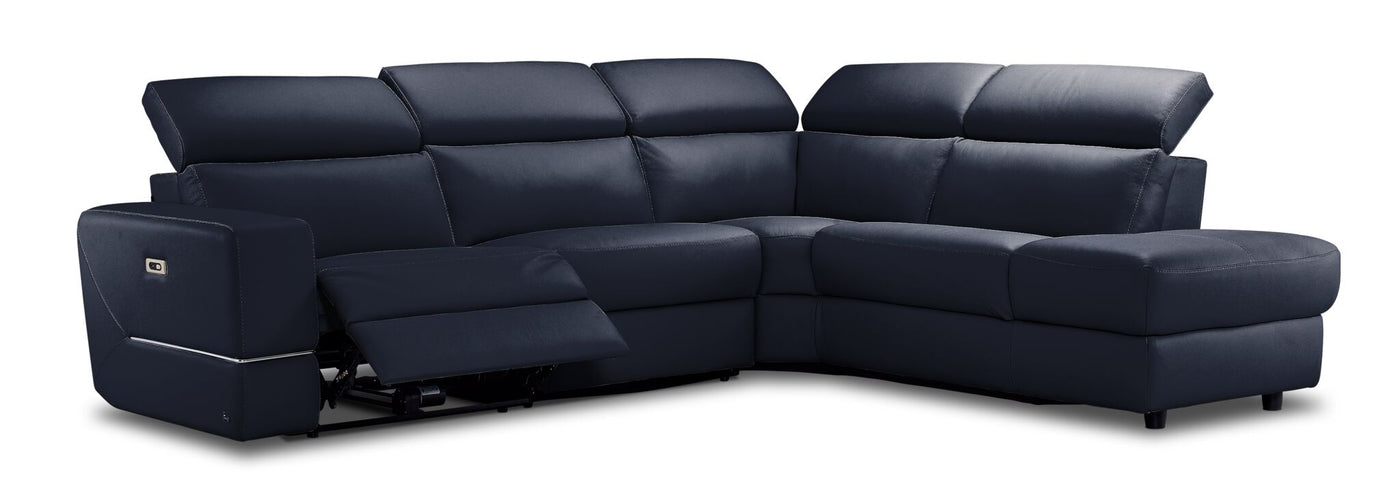 Bianca 3-Piece Power Sectional with Right Facing Chaise - Navy Blue
