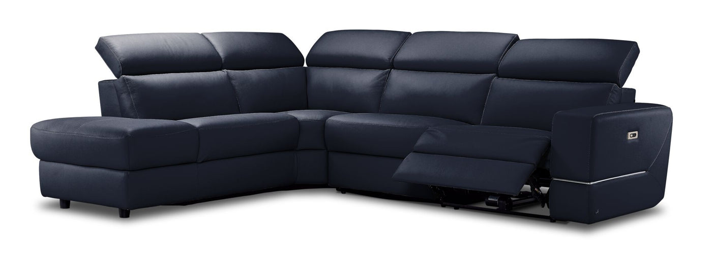 Bianca 3-Piece Power Sectional with Left Facing Chaise - Navy Blue