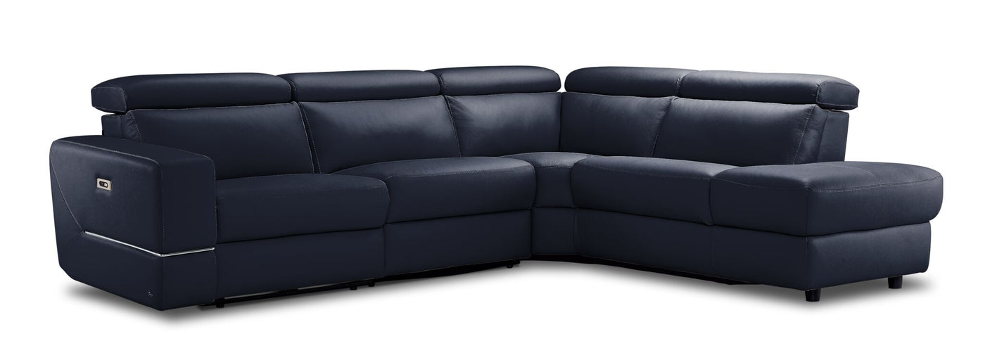 Bianca 3-Piece Power Sectional with Right Facing Chaise - Navy Blue