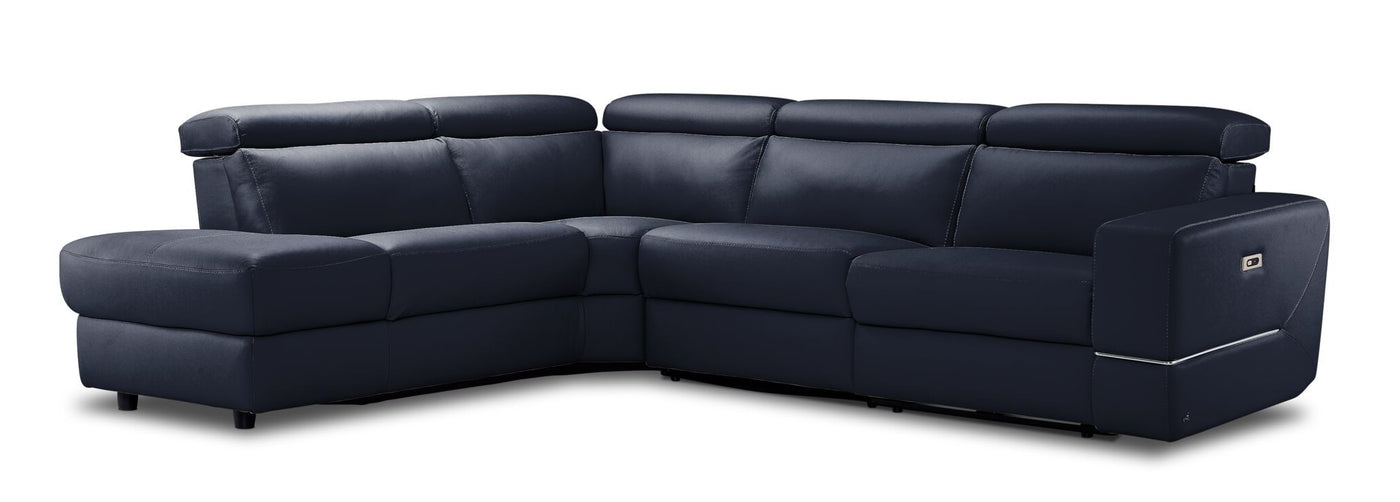 Bianca 3-Piece Power Sectional with Left Facing Chaise - Navy Blue
