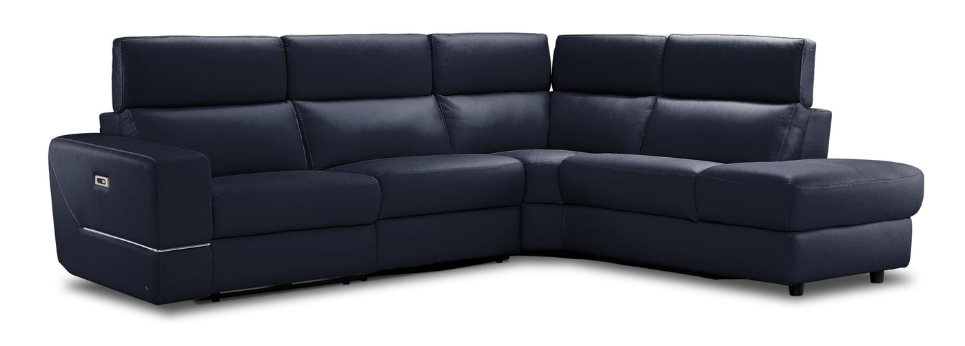 Bianca 3-Piece Power Sectional with Right Facing Chaise - Navy Blue