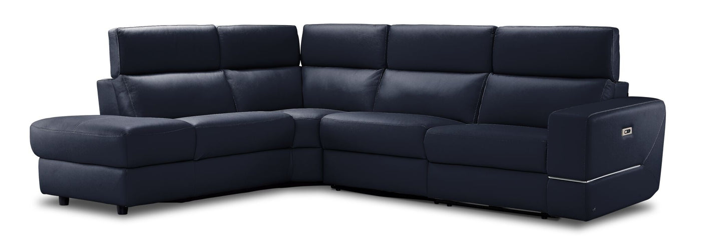 Bianca 3-Piece Power Sectional with Left Facing Chaise - Navy Blue