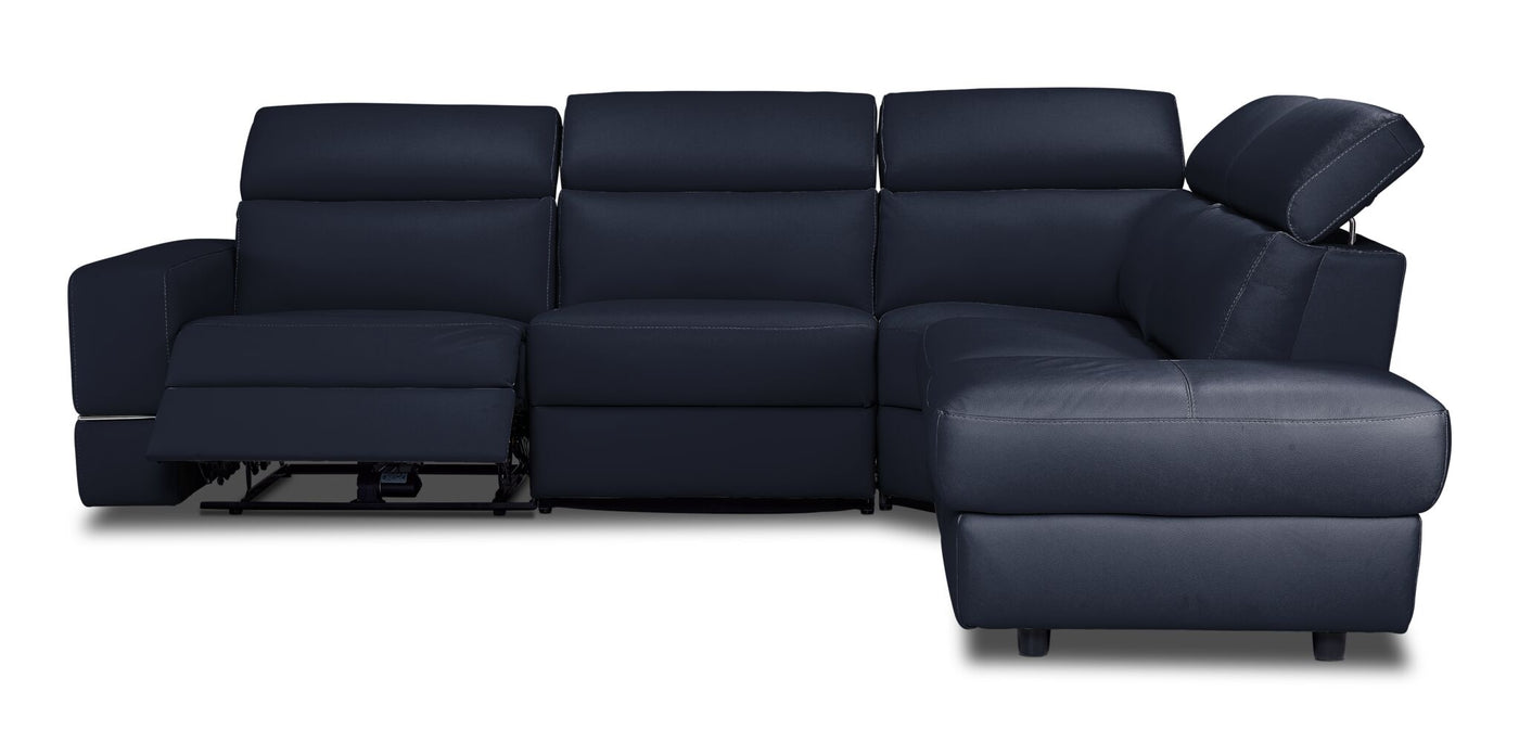 Bianca 3-Piece Power Sectional with Right Facing Chaise - Navy Blue