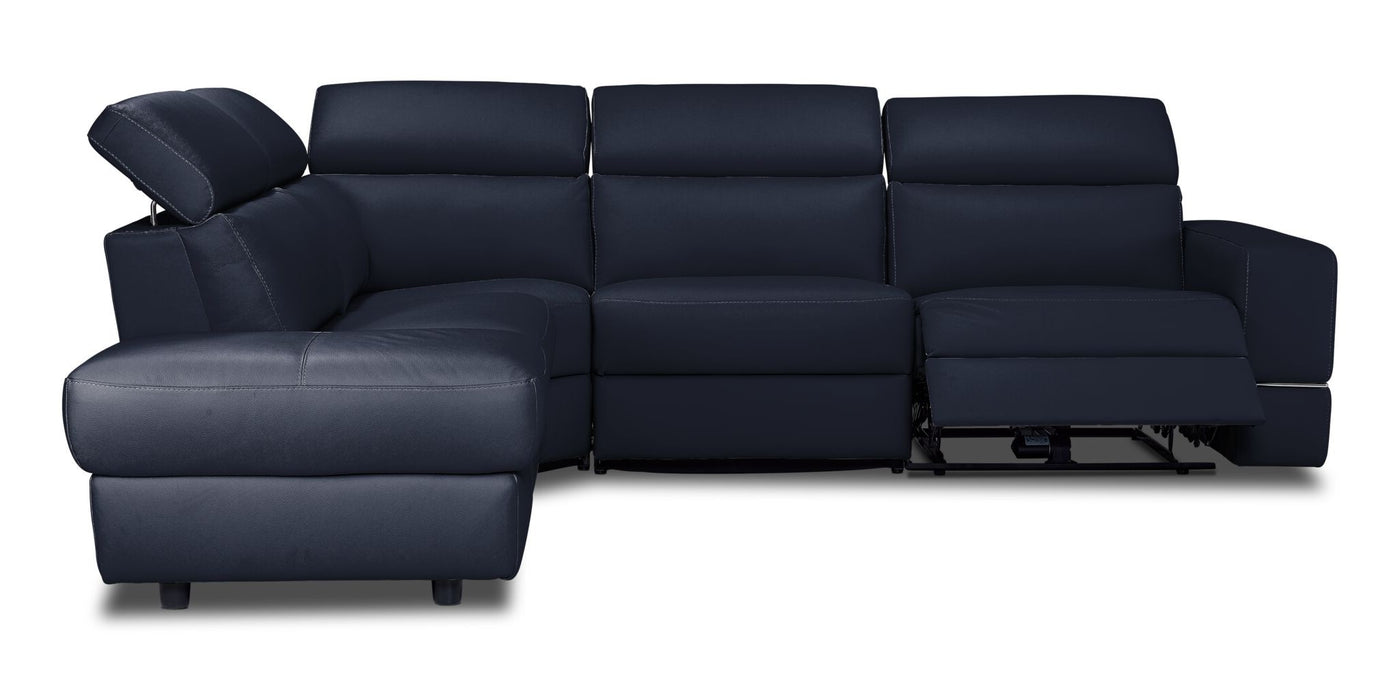 Bianca 3-Piece Power Sectional with Left Facing Chaise - Navy Blue