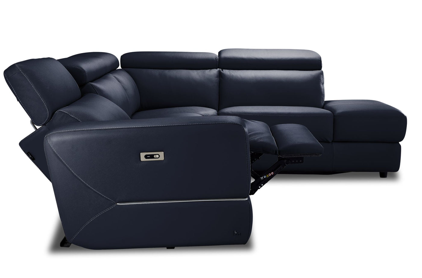 Bianca 3-Piece Power Sectional with Right Facing Chaise - Navy Blue