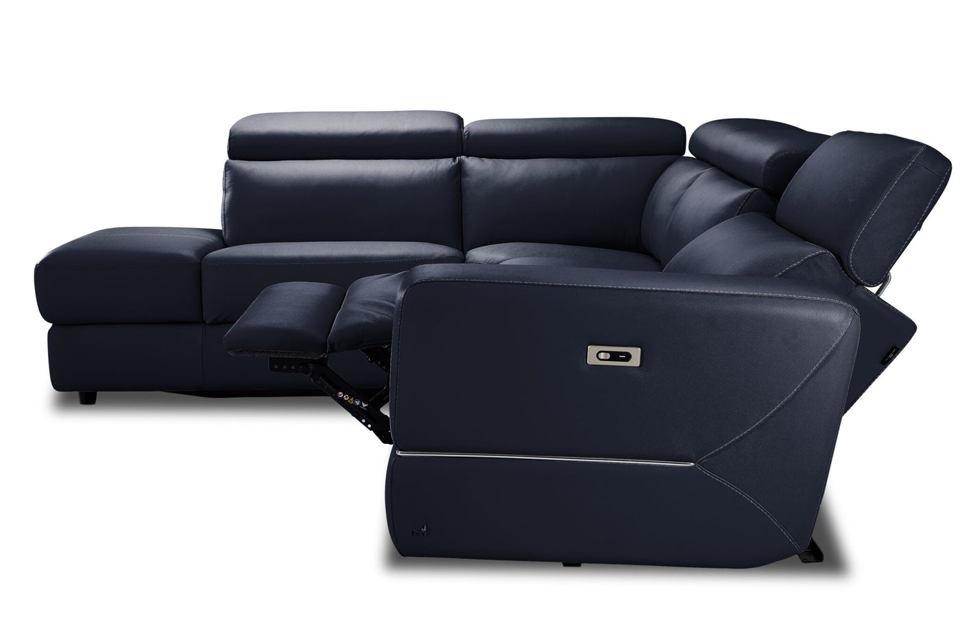 Bianca 3-Piece Power Sectional with Left Facing Chaise - Navy Blue