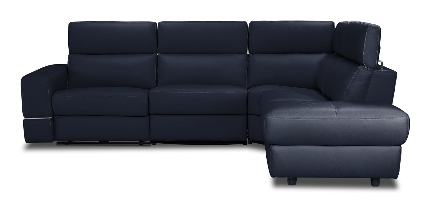 Bianca 3-Piece Power Sectional with Right Facing Chaise - Navy Blue