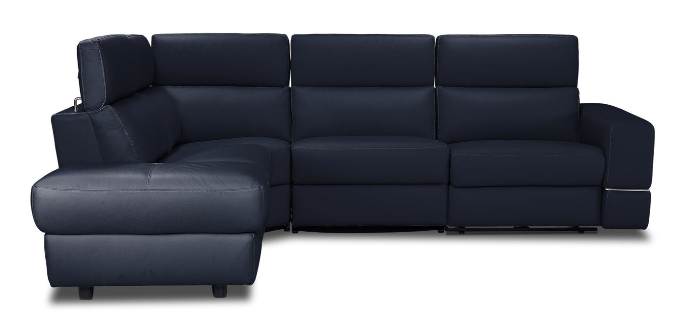 Bianca 3-Piece Power Sectional with Left Facing Chaise - Navy Blue