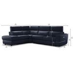 Bianca 3-Piece Power Sectional with Left Facing Chaise - Navy Blue