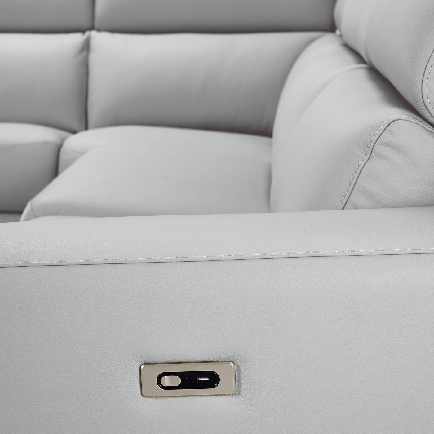 Bianca 3-Piece Power Sectional with Left Facing Chaise - White