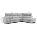 Bianca 3-Piece Power Sectional with Right Facing Chaise - White