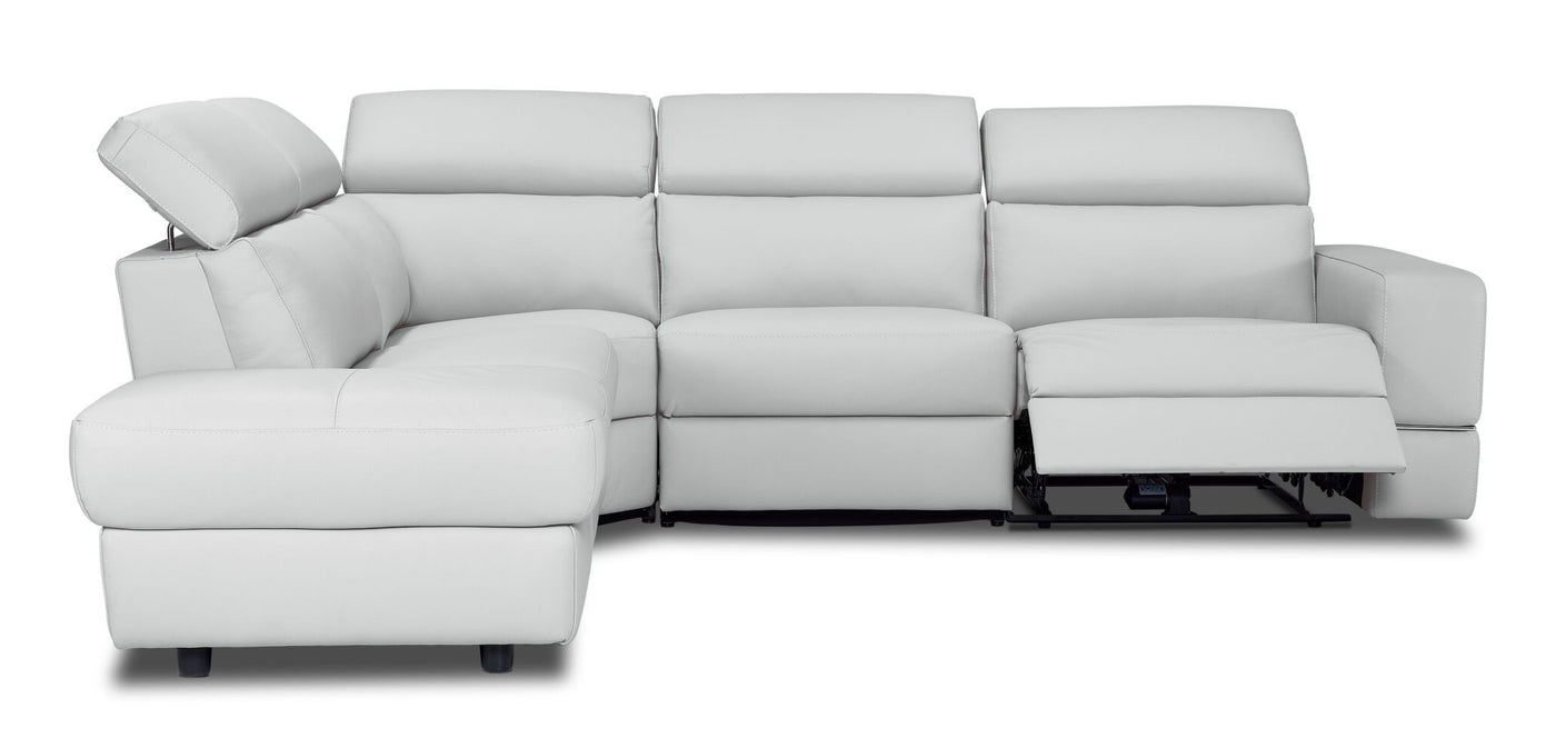 Bianca 3-Piece Power Sectional with Left Facing Chaise - White