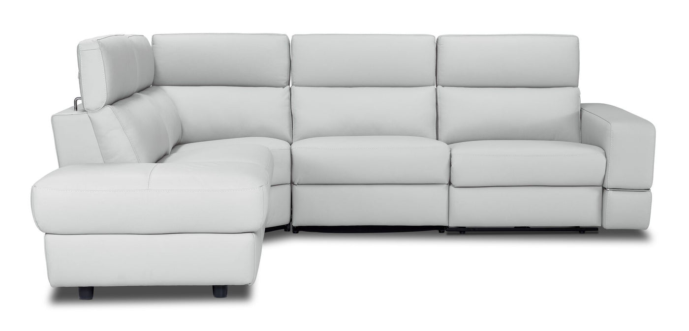 Bianca 3-Piece Power Sectional with Left Facing Chaise - White
