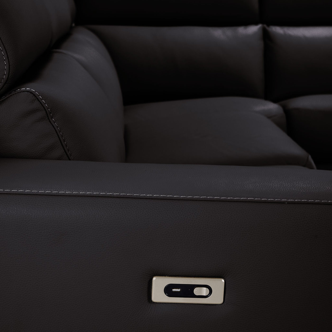 Bianca 3-Piece Power Sectional with Right Facing Chaise - Chocolate