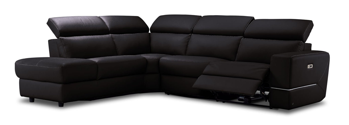 Bianca 3-Piece Power Sectional with Left Facing Chaise - Chocolate