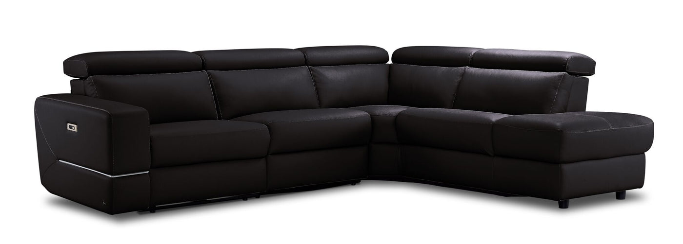 Bianca 3-Piece Power Sectional with Right Facing Chaise - Chocolate
