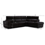 Bianca 3-Piece Power Sectional with Right Facing Chaise - Chocolate