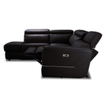 Bianca 3-Piece Power Sectional with Left Facing Chaise - Chocolate
