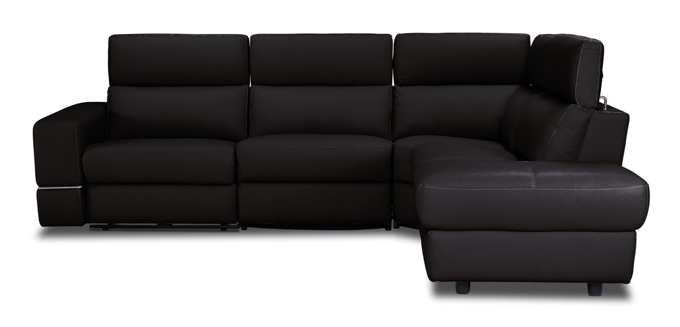Bianca 3-Piece Power Sectional with Right Facing Chaise - Chocolate