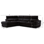 Bianca 3-Piece Power Sectional with Left Facing Chaise - Chocolate