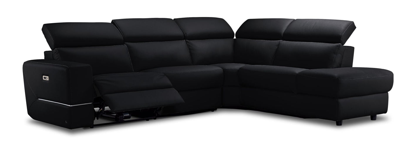 Bianca 3-Piece Power Sectional with Right Facing Chaise - Black