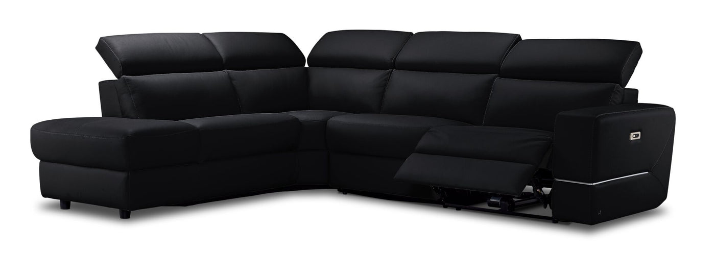 Bianca 3-Piece Power Sectional with Left Facing Chaise - Black