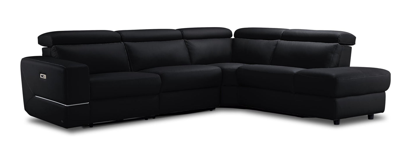 Bianca 3-Piece Power Sectional with Right Facing Chaise - Black
