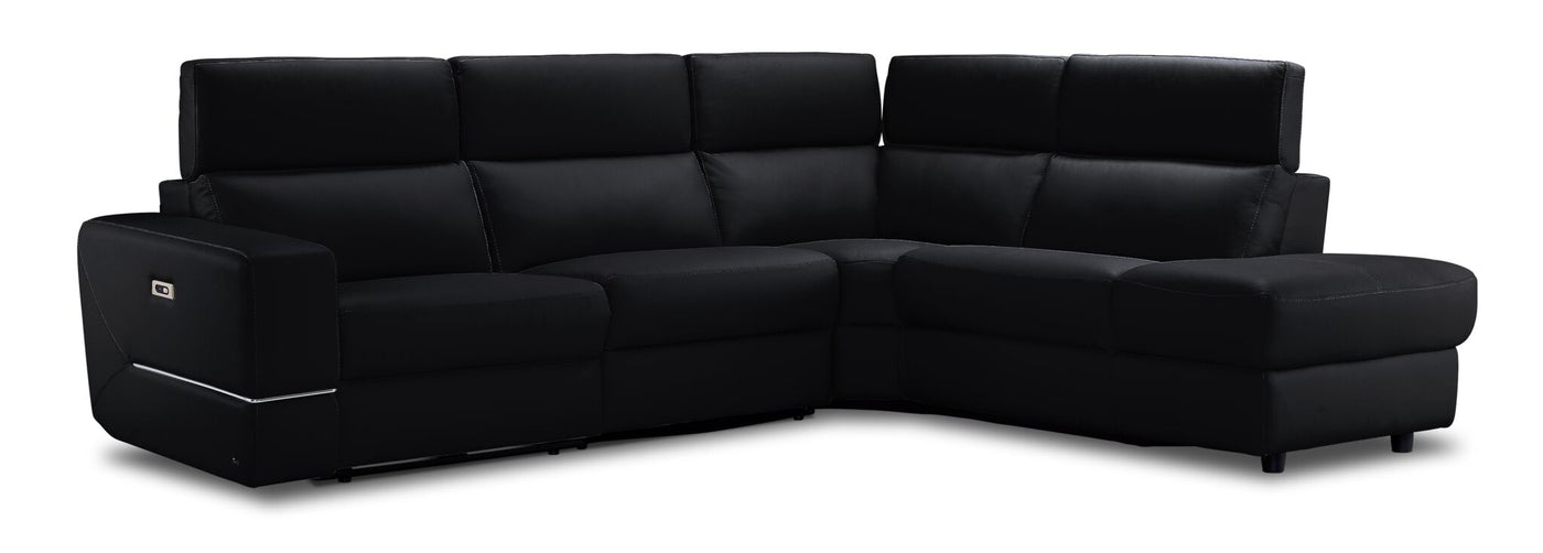 Bianca 3-Piece Power Sectional with Right Facing Chaise - Black