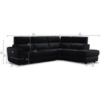 Bianca 3-Piece Power Sectional with Right Facing Chaise - Black