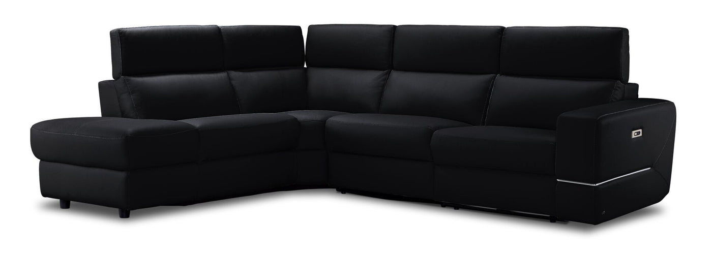 Bianca 3-Piece Power Sectional with Left Facing Chaise - Black