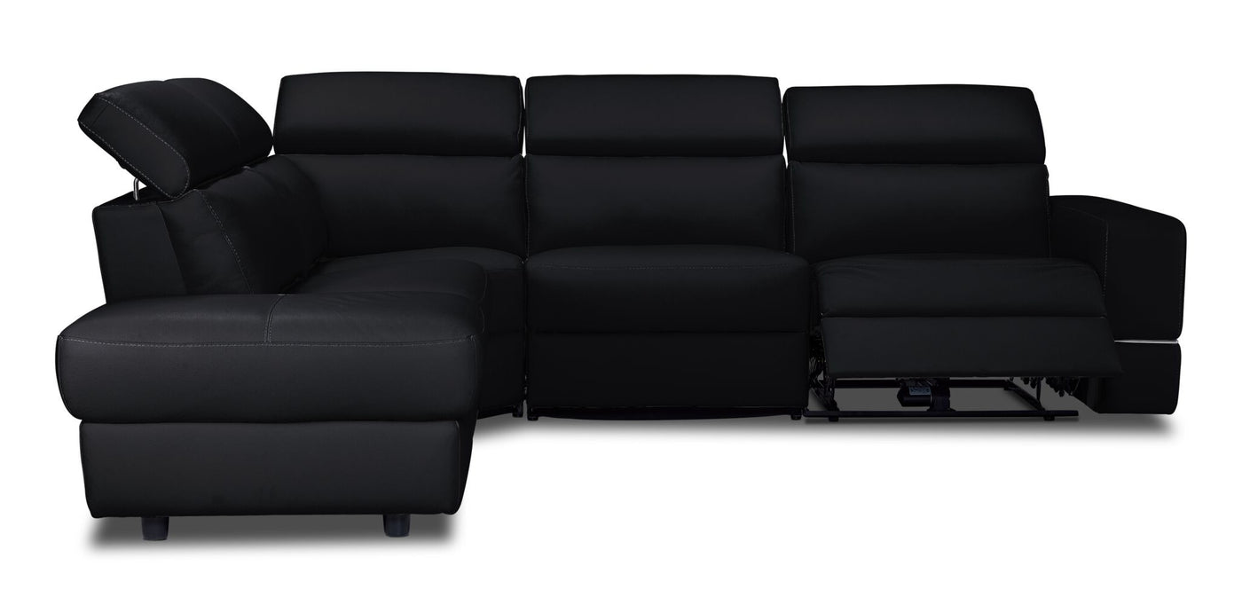 Bianca 3-Piece Power Sectional with Left Facing Chaise - Black