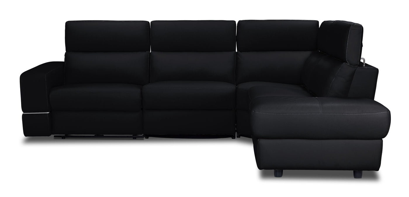Bianca 3-Piece Power Sectional with Right Facing Chaise - Black