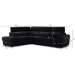 Bianca 3-Piece Power Sectional with Left Facing Chaise - Black