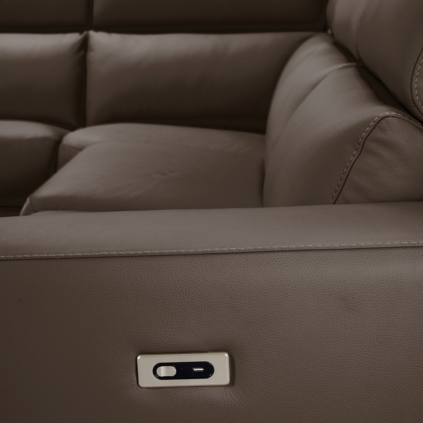 Bianca 3-Piece Power Sectional with Left Facing Chaise - Taupe