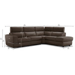 Bianca 3-Piece Power Sectional with Right Facing Chaise - Taupe