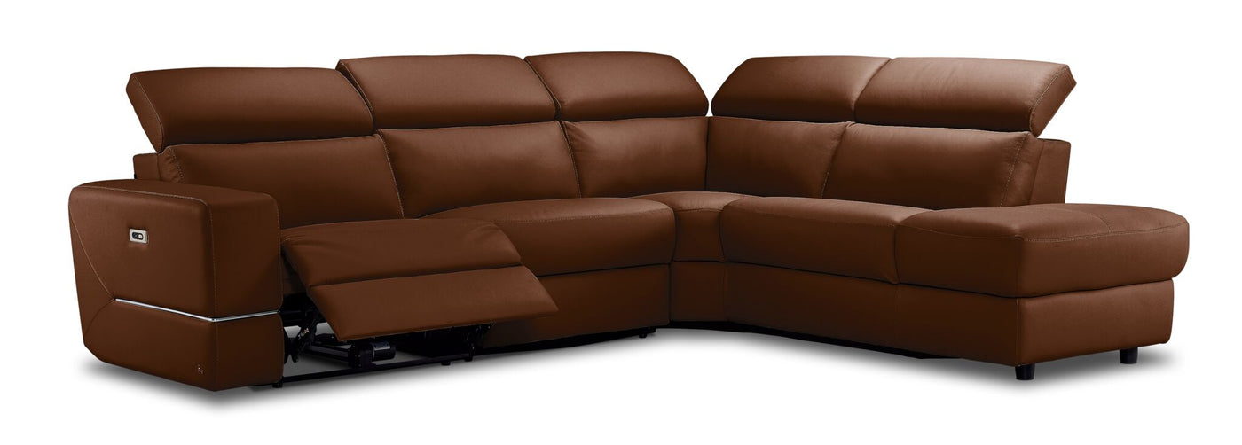 Bianca 3-Piece Power Sectional with Right Facing Chaise - Cognac