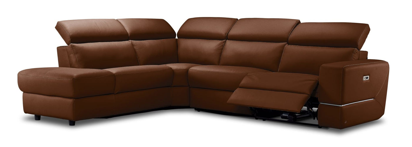 Bianca 3-Piece Power Sectional with Left Facing Chaise - Cognac