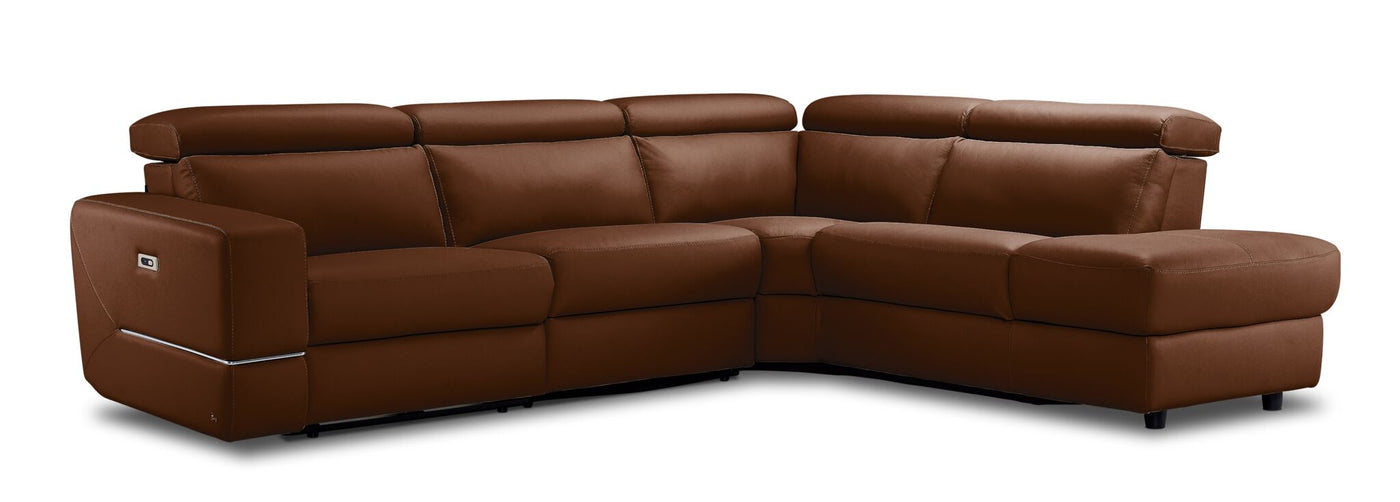 Bianca 3-Piece Power Sectional with Right Facing Chaise - Cognac