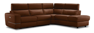 Bianca 3-Piece Power Sectional with Right Facing Chaise - Cognac