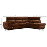 Bianca 3-Piece Power Sectional with Right Facing Chaise - Cognac